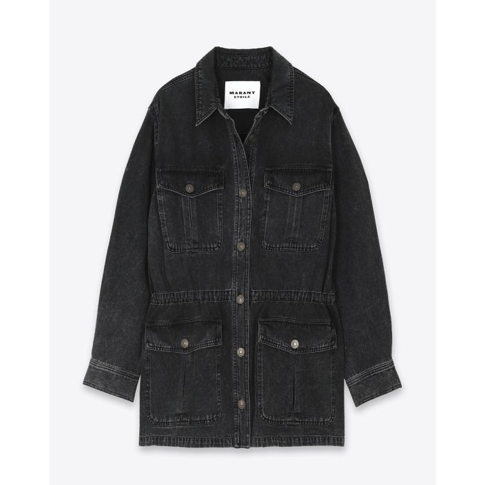 Veste Nossia Isabel Marant Etoile en denim vintage black. Vue de face.