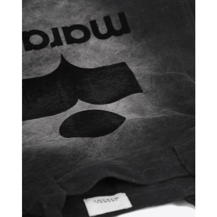 Sac cabas Yenky Isabel Marant noir délavé avec logo. Détails toile délavée. 
