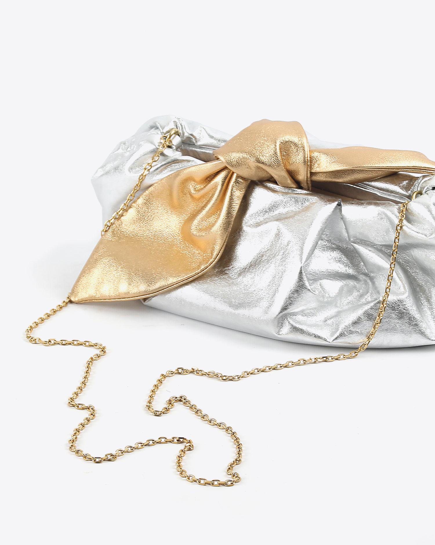 Rory William Docherty Baby Bow Bag – Silver Gold