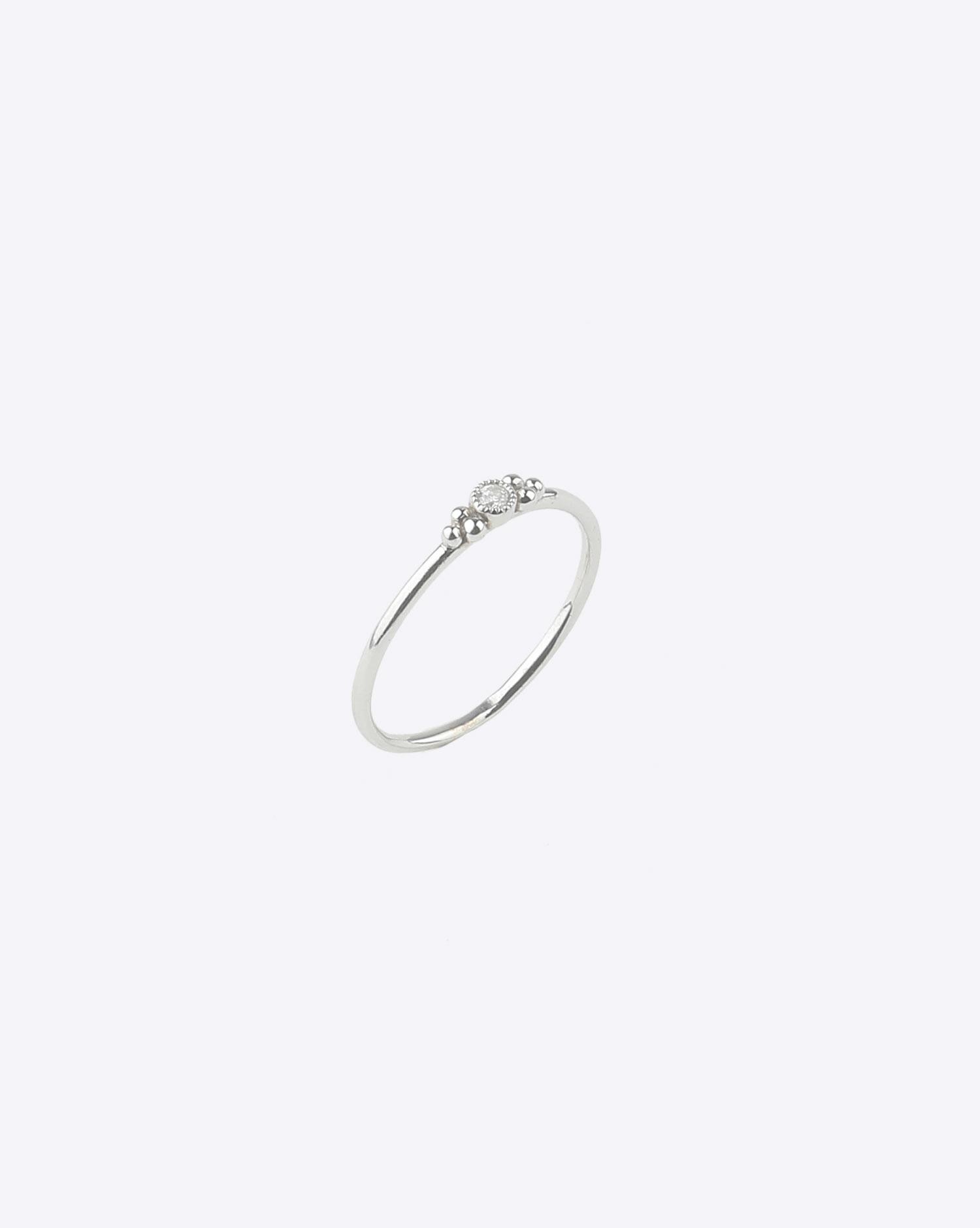 De Jaegher Bague Mini Sunny Bubbles – Argent et Diamant 2mm