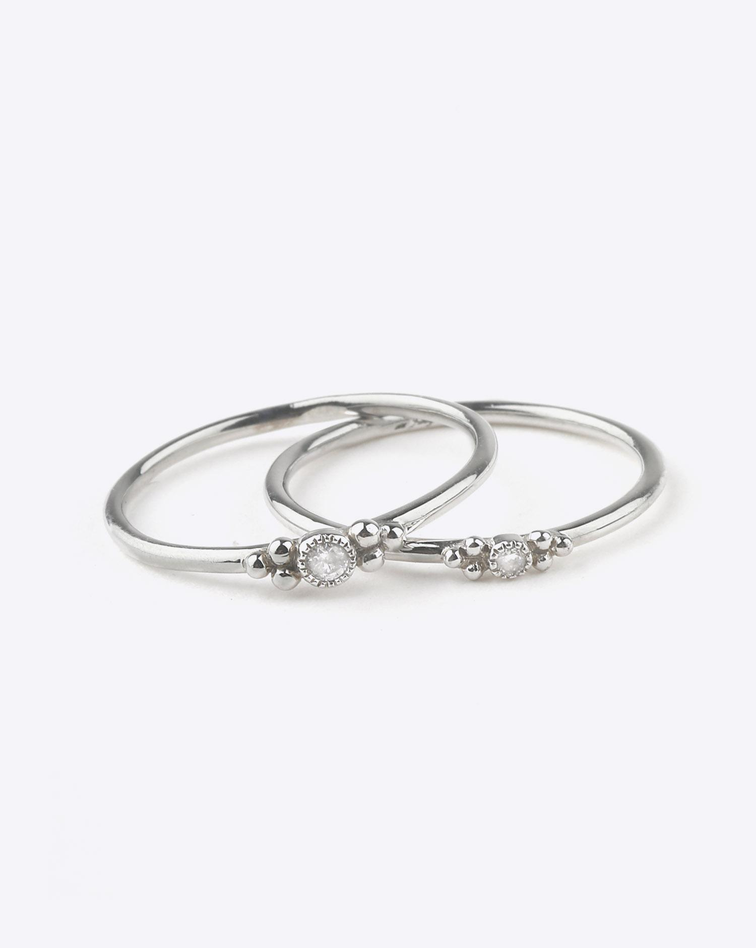 De Jaegher Bague Mini Sunny Bubbles – Argent et Diamant 2mm