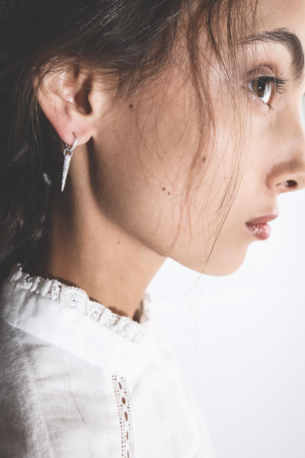 De Jaegher Boucle D'oreille Spicky Spirit Grand Modèle – Or Blanc Diamants