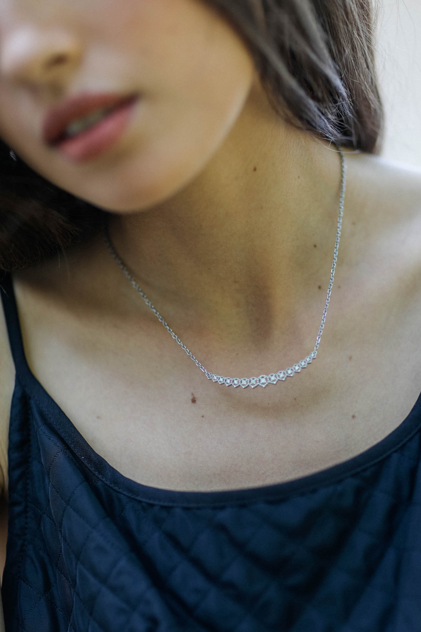 De Jaegher Collier Light Fever – Argent Diamants Bancs