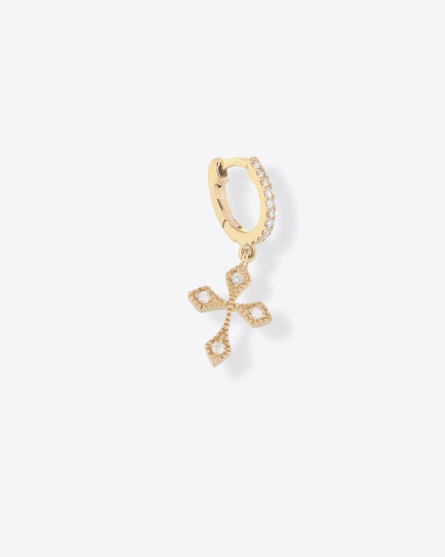 De Jaegher Mini Créole Baby Cross – Or Jaune et Diamants Blanc