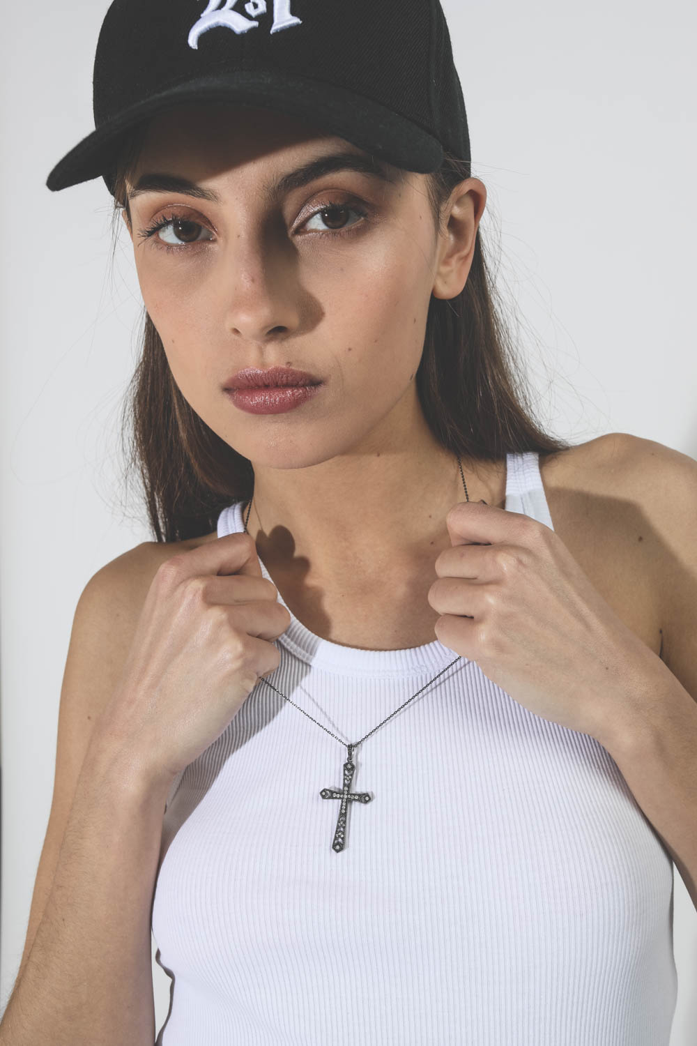 De Jaegher Pendentif Croix Seventh Heaven – Argent Noirci
