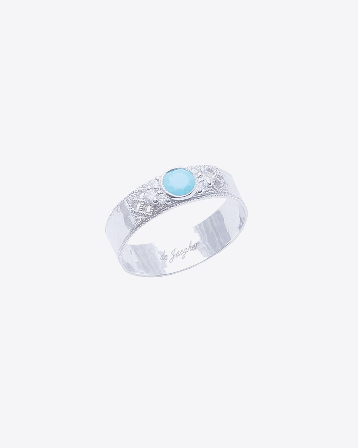 De Jaegher Bague Love Song – Argent et Turquoise