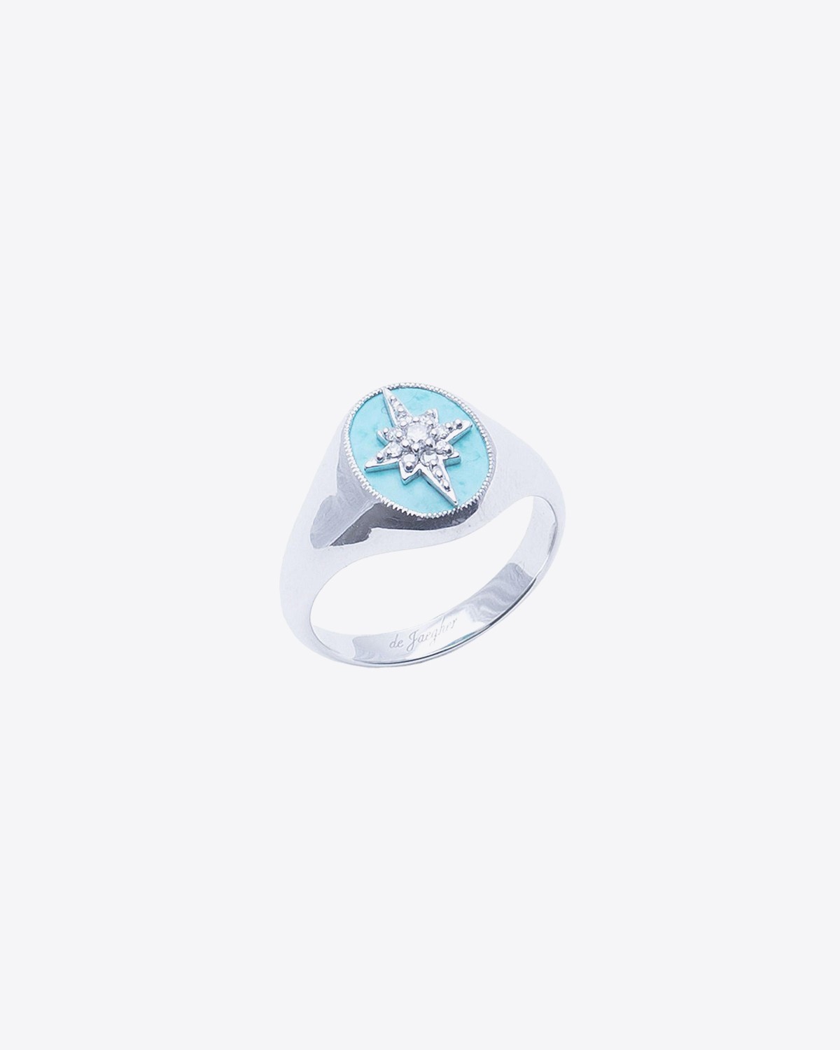 De Jaegher Bague Make a wish – Argent Fond Turquoise et Diamants