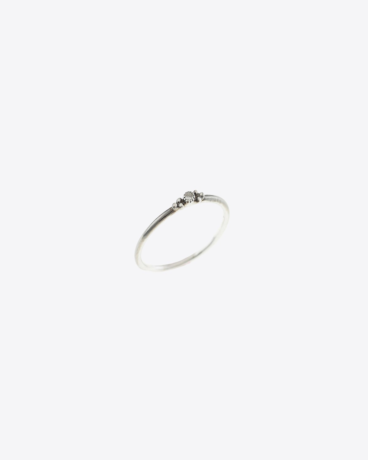 De Jaegher Bague Mini Sunny bubbles Argent noirci et Diamant 2mm