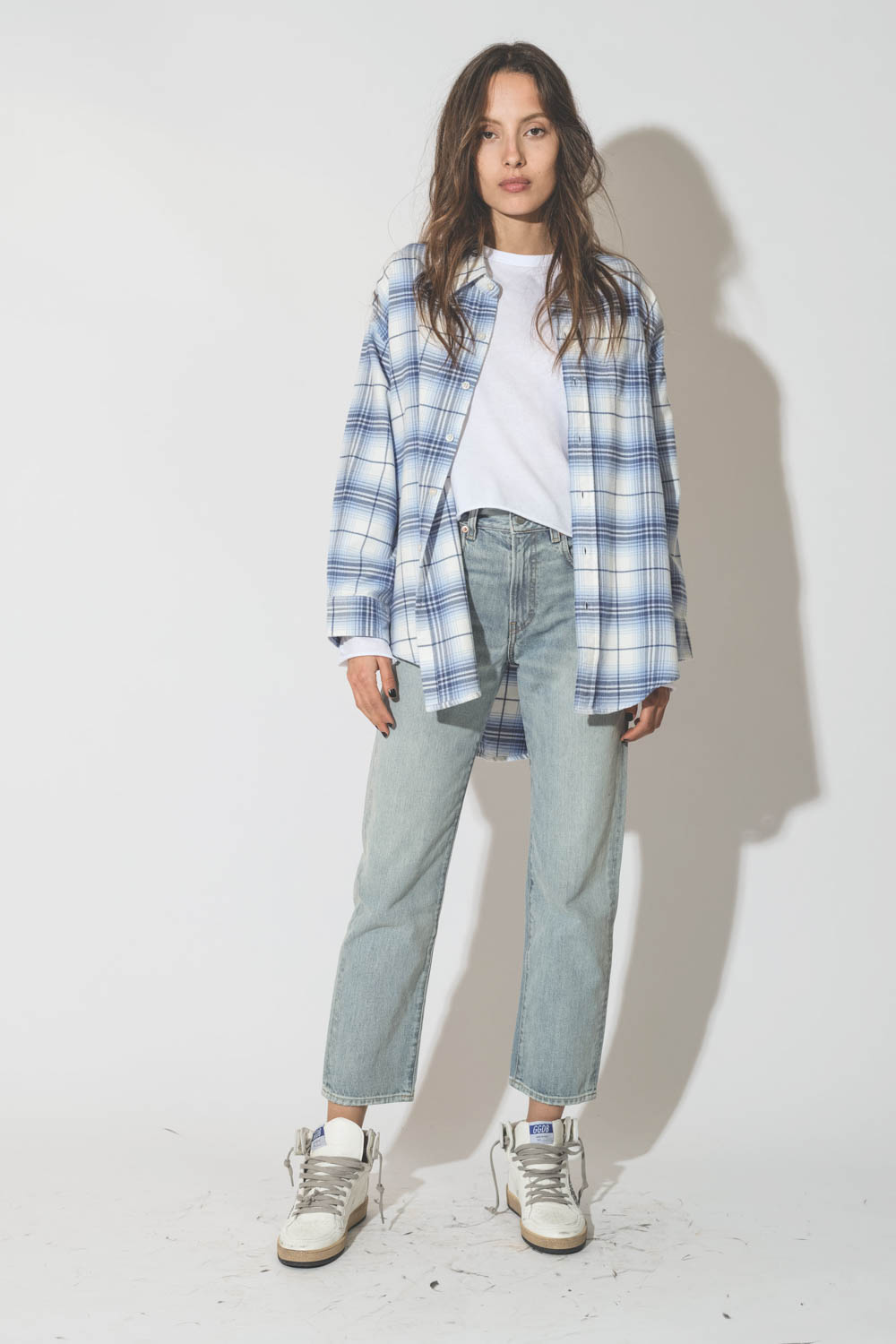Denimist Chemise Button Front – Bleu Blanc Plaid