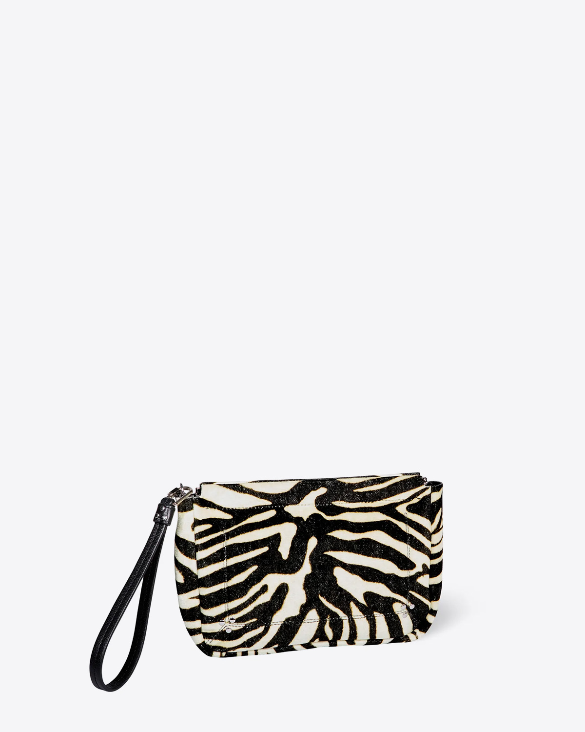 Jérôme Dreyfuss Pochette Clap L – Cuir Velours Zèbre