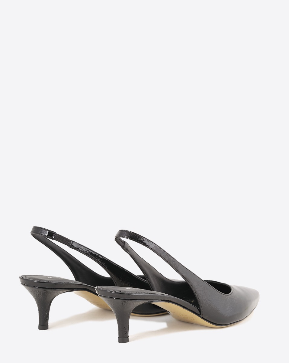 Escarpins Padim Isabel Marant en cuir noir. Vue de dos.
