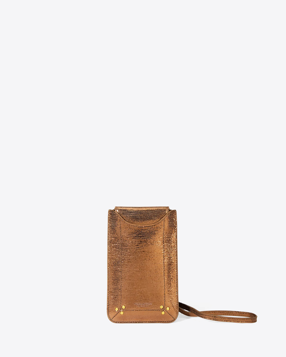 Jérôme Dreyfuss Accessoires Etui Mobile – Goatskin Lamé Champagne