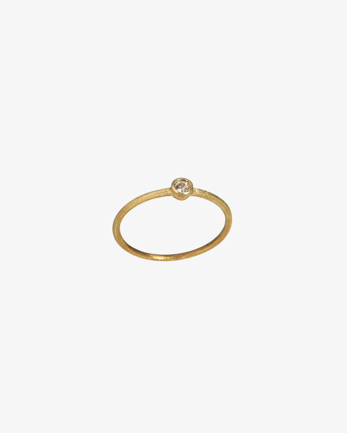 Feidt Bague Solitaire – Or Jaune 9k et Saphir Blanc