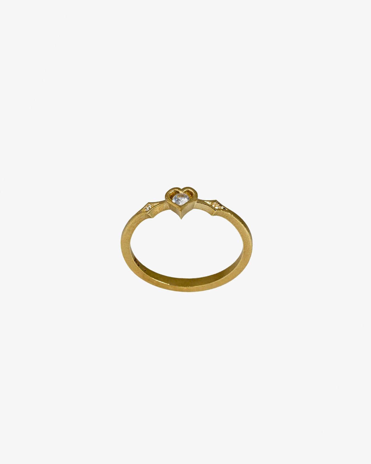Feidt Bague Coeur – Or jaune 9K et Saphirs Blancs