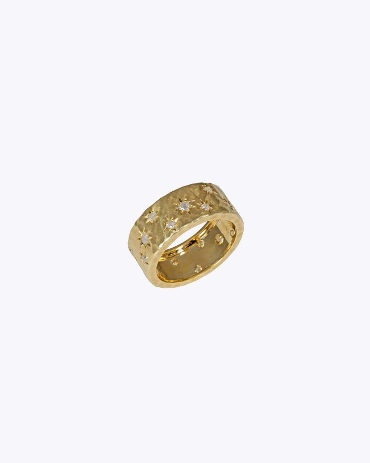 Feidt Bague Martelée Soleil Grand Modèle – Or Jaune 9k