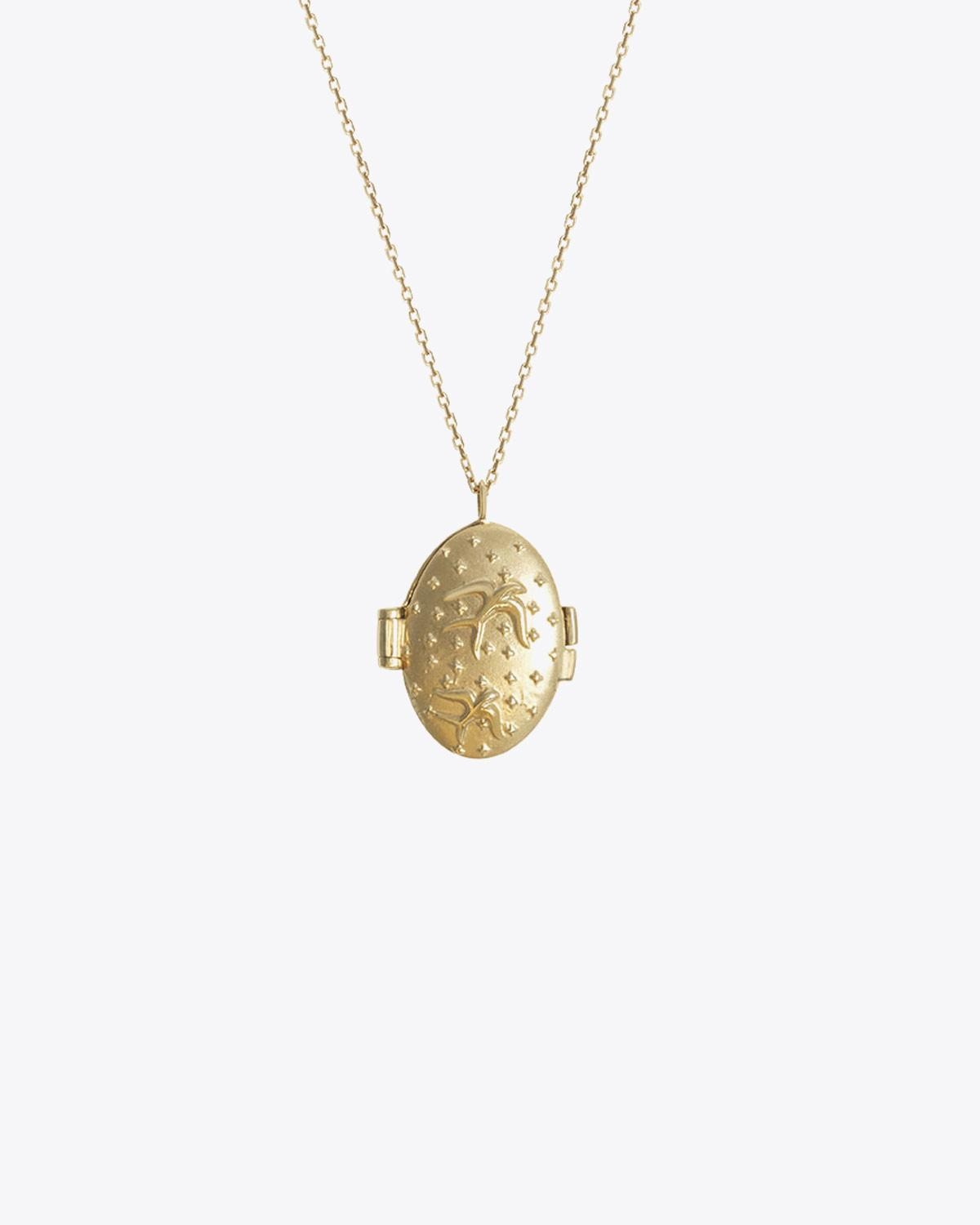 Feidt Collier Lucky Médaillon Ovale Icône Oiseau – Or Jaune 9k