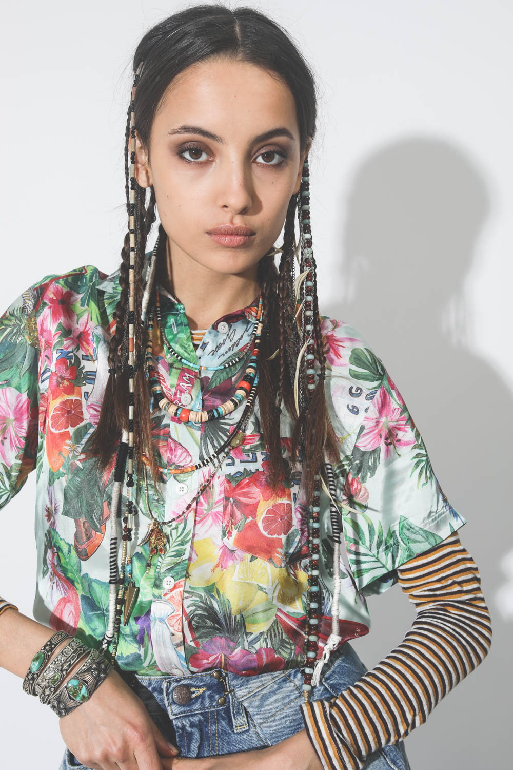 Gachon Pothier Collier Puka Navajo Long Tissé  
