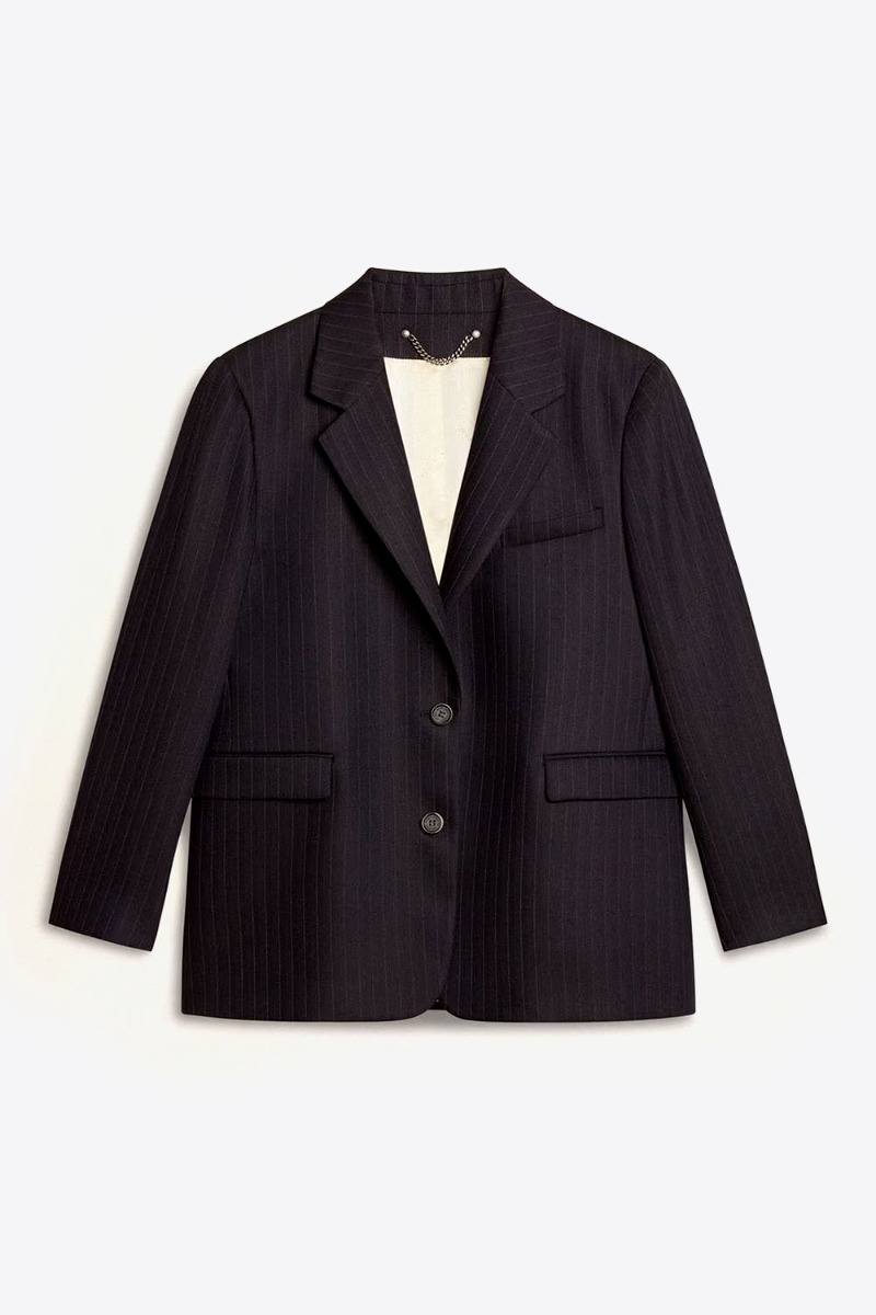 Golden Goose Femme Blazer Maia – Rayé Marine
