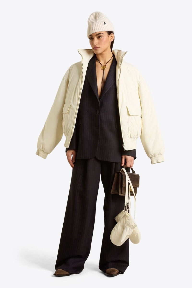 Golden Goose Femme Pantalon Flavia – Rayé Marine