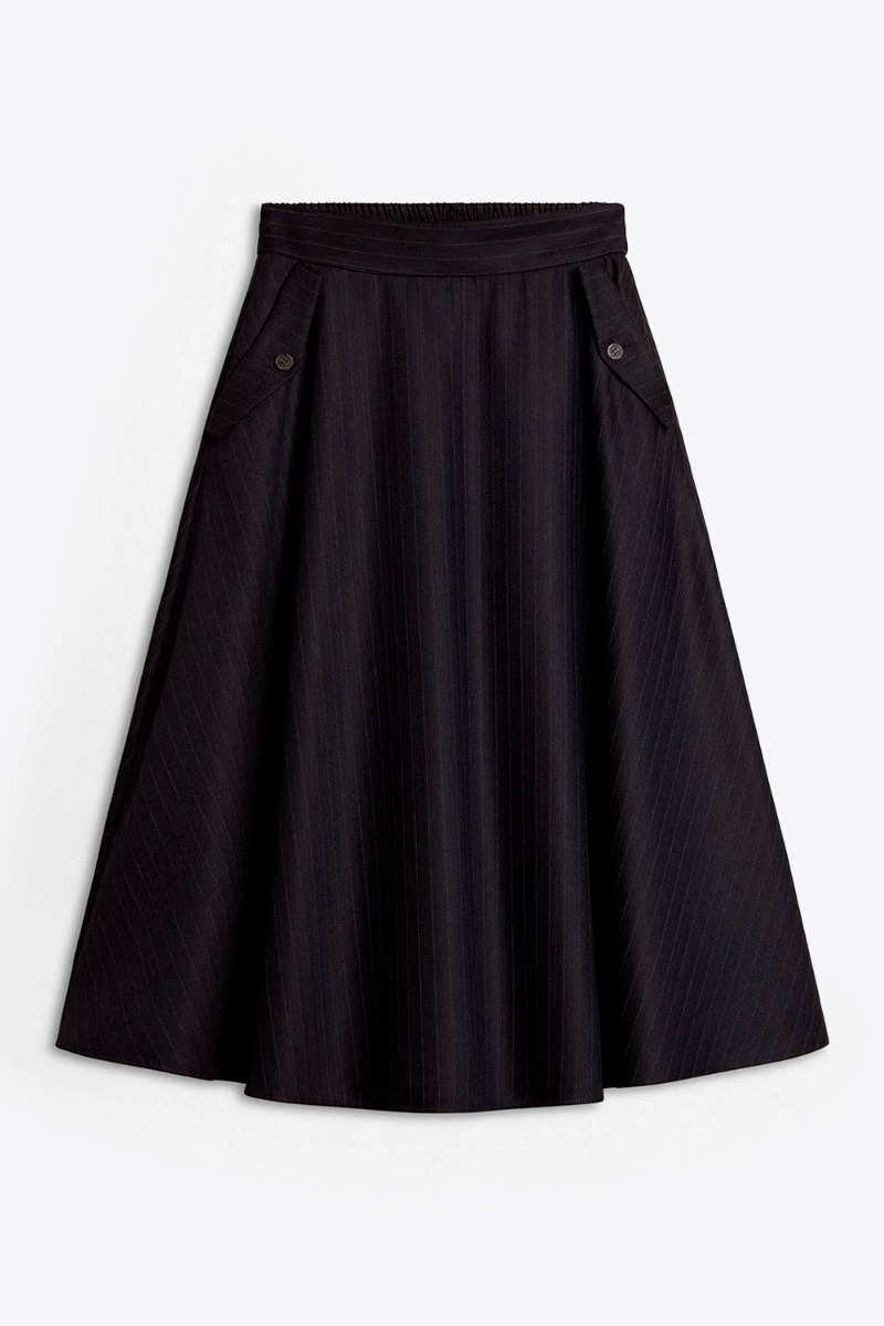 Golden Goose Femme Jupe Circle – Rayé Marine