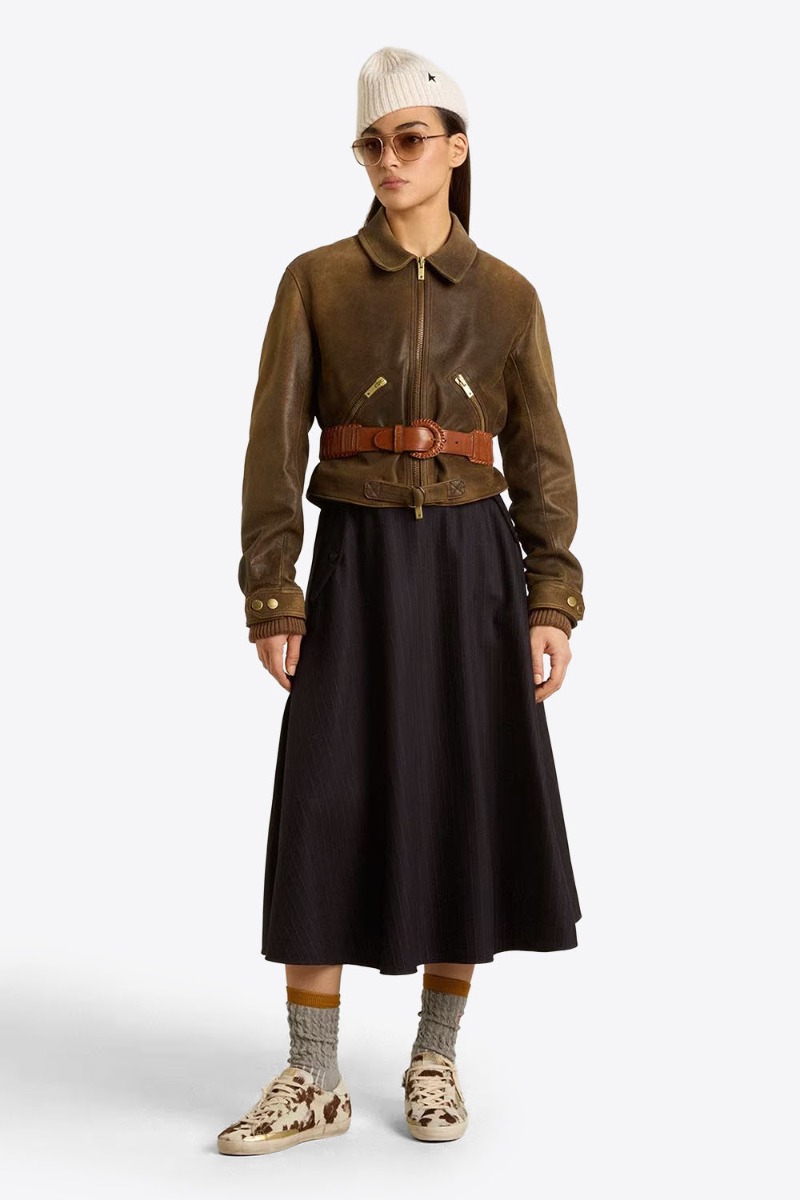 Golden Goose Femme Jupe Circle – Rayé Marine
