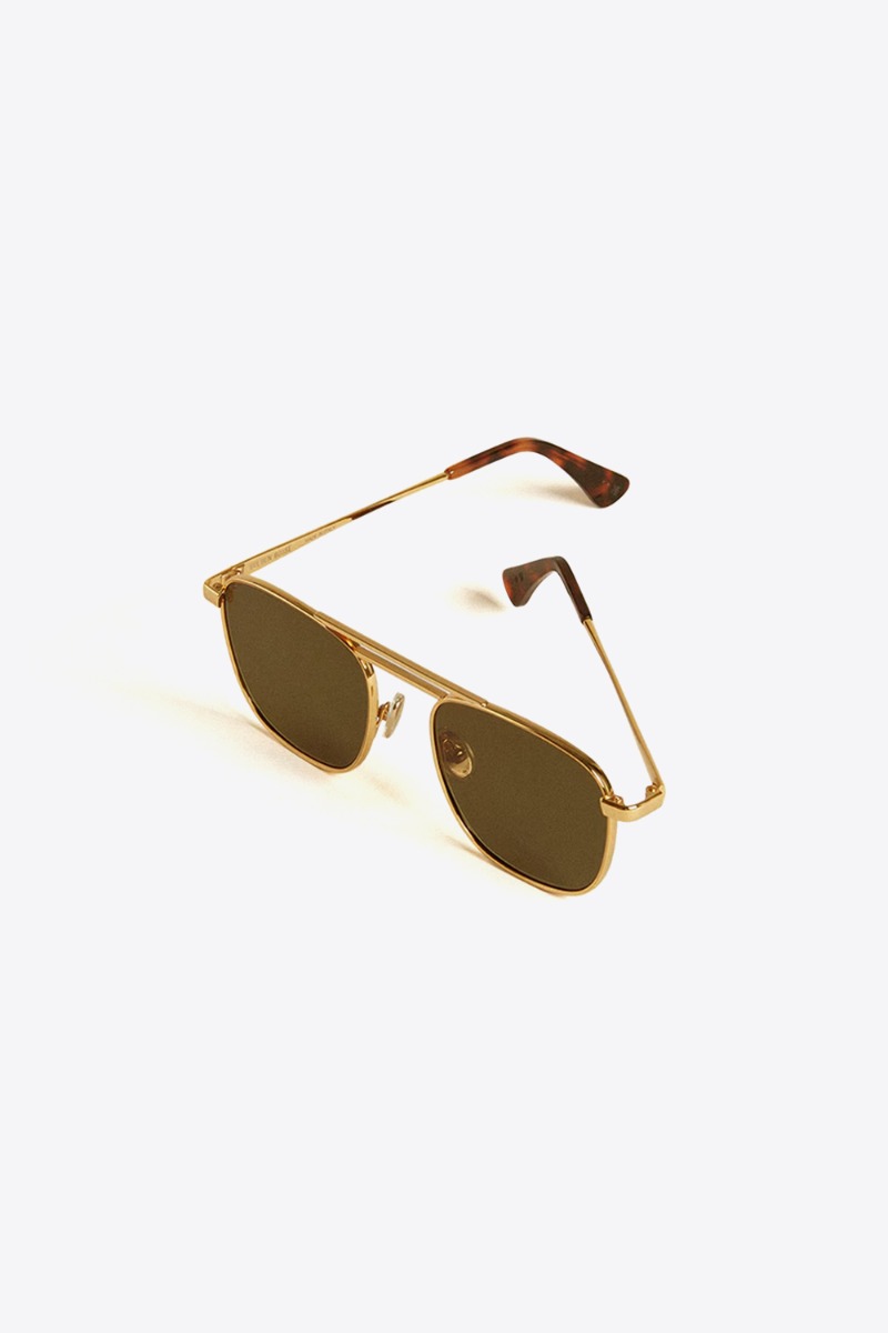 Golden Goose Unisexe Lunettes de Soleil Roger – Or Vert