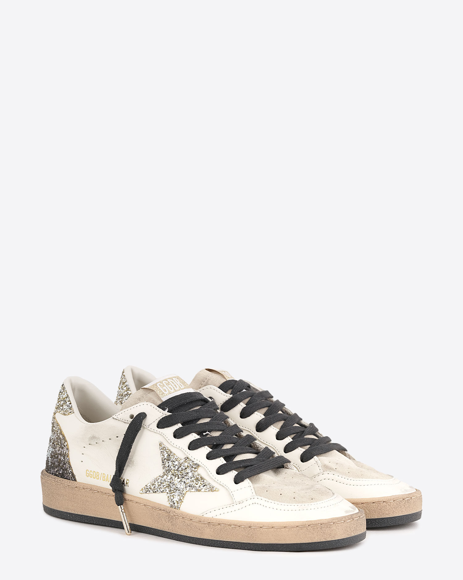 Golden Goose Femme Sneakers Ball Star – Blanc Platinium Noir 12274
