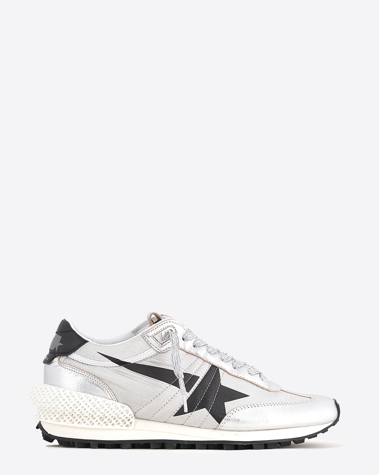 Golden Goose Femme Sneakers Marathon – Argent Noir 60246