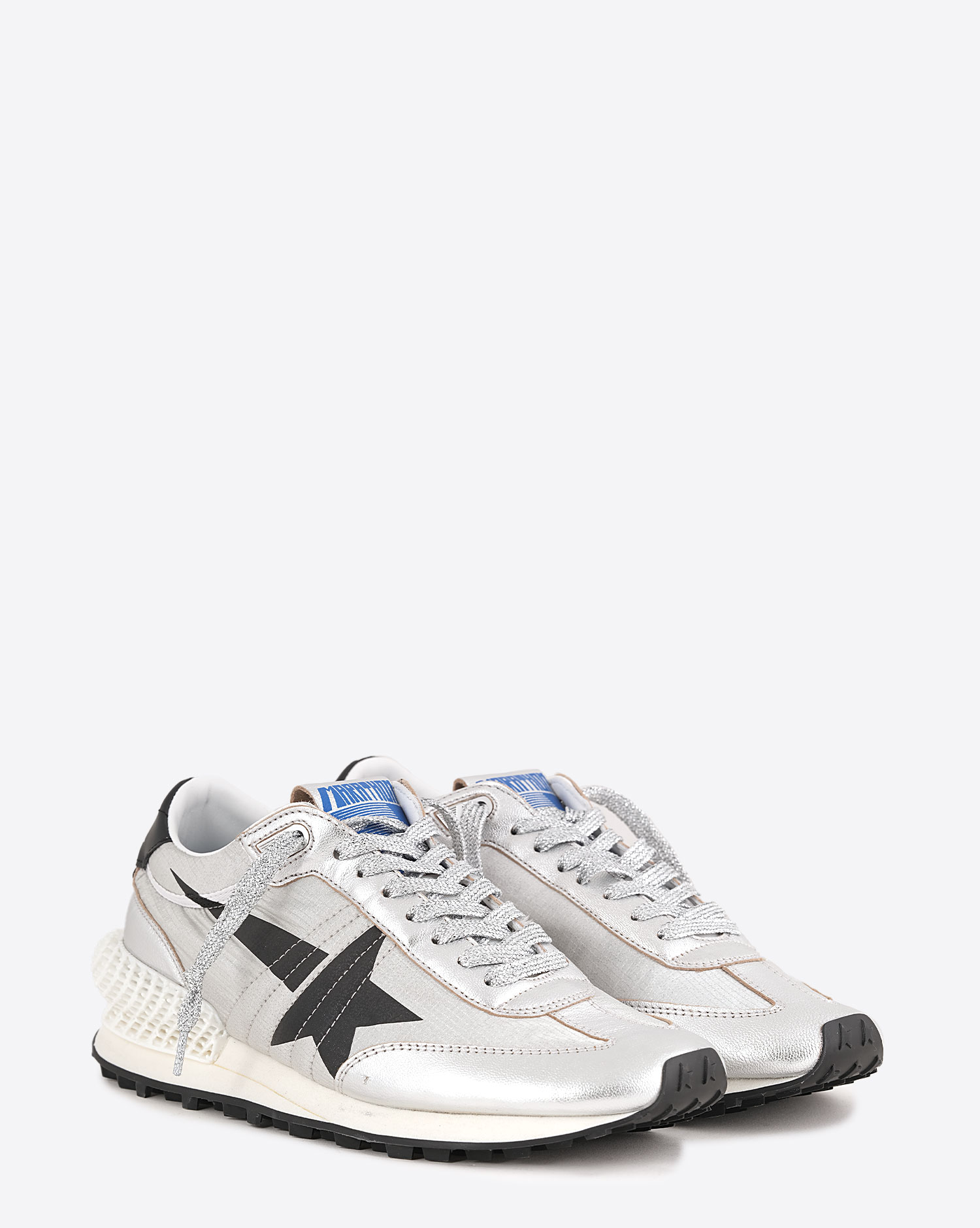 Golden Goose Femme Sneakers Marathon – Argent Noir 60246