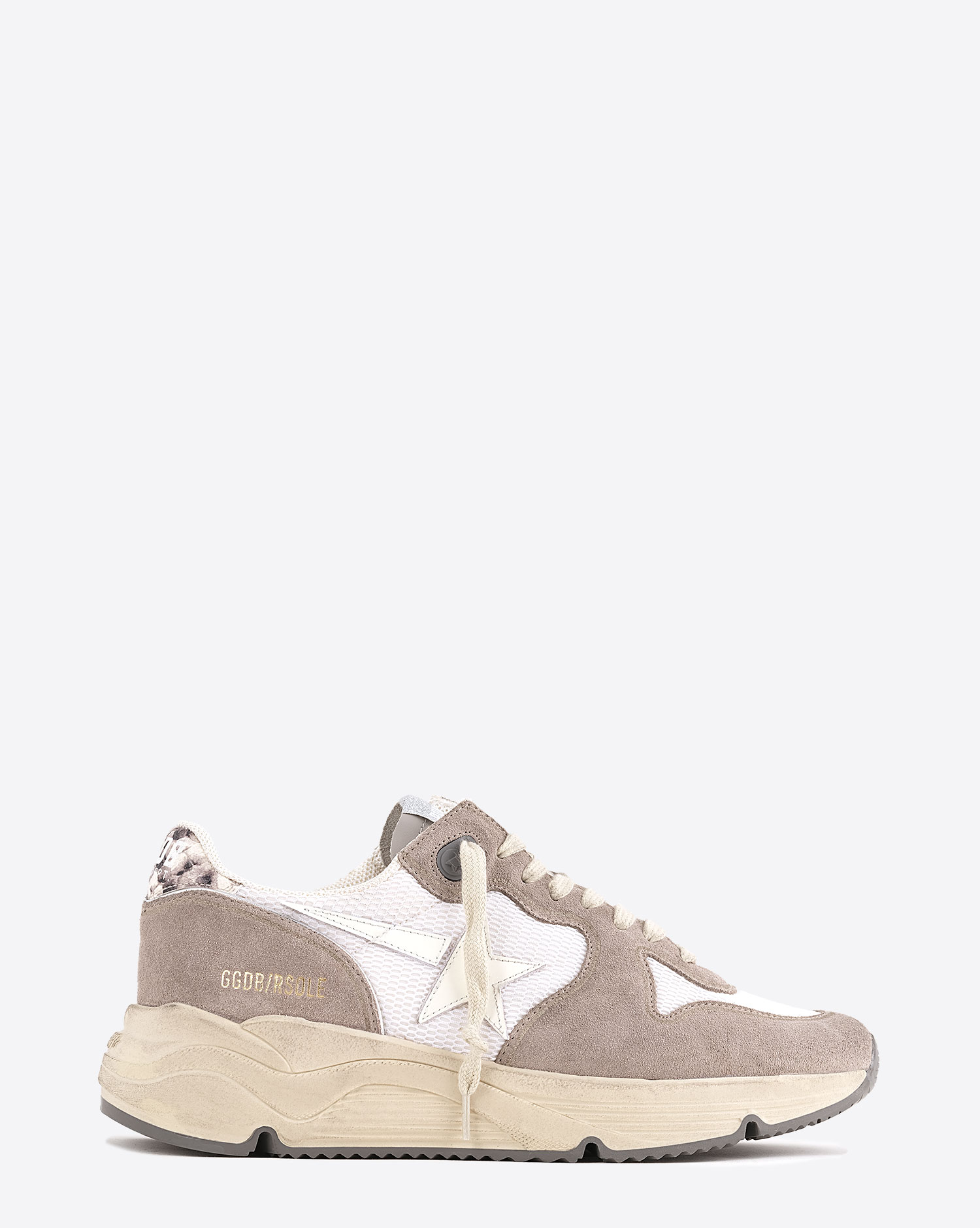 Golden Goose Femme Sneakers Running Sole – Blanc Taupe Python 83113