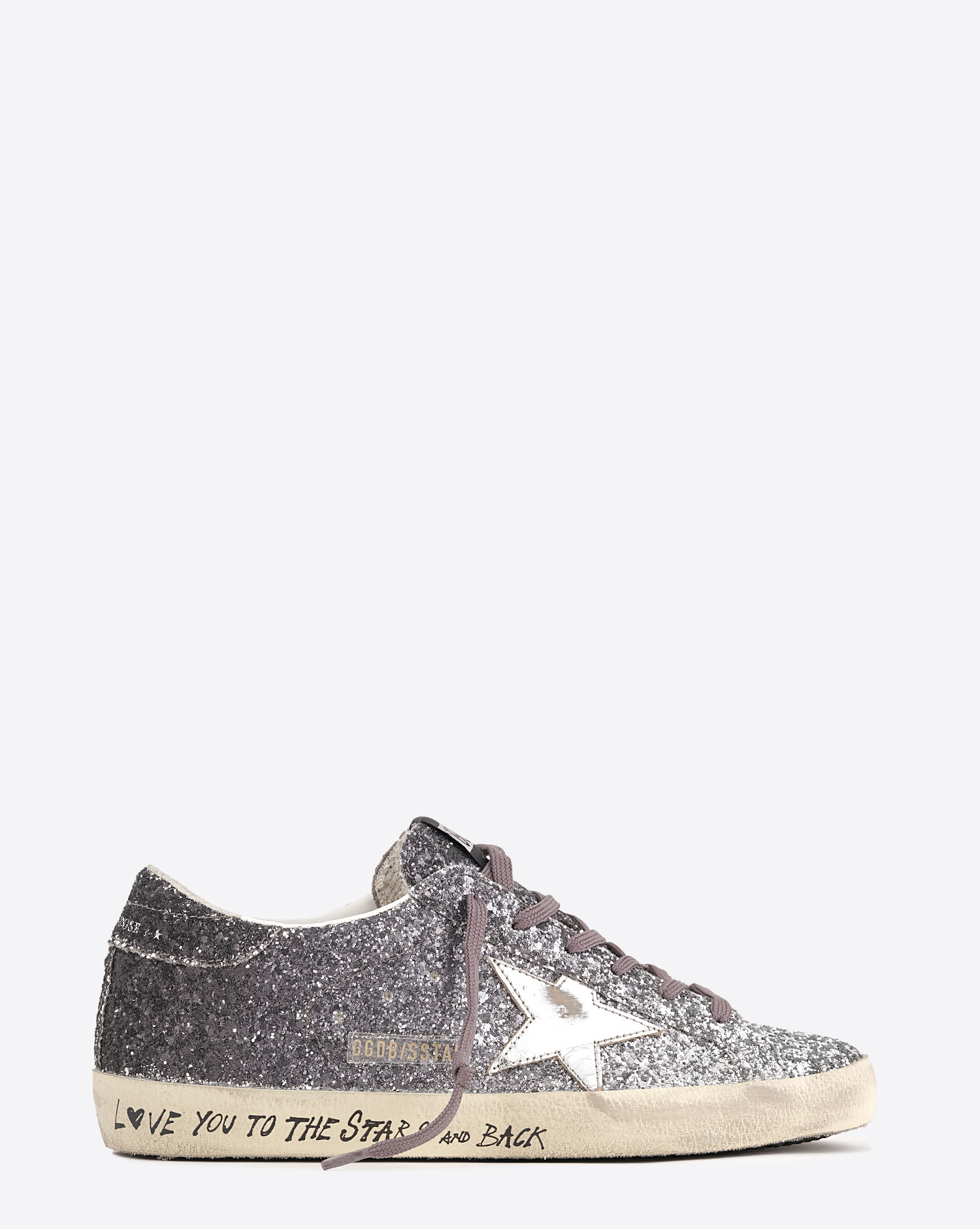 Golden Goose Femme Sneakers Superstar – Argent Noir Paillette 60246