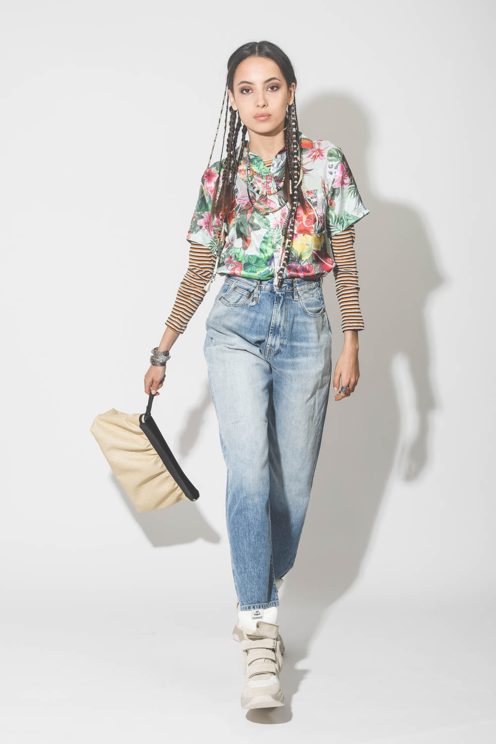 Golden Goose Shirt Miami Tropical -  Morning Mist Multicolor