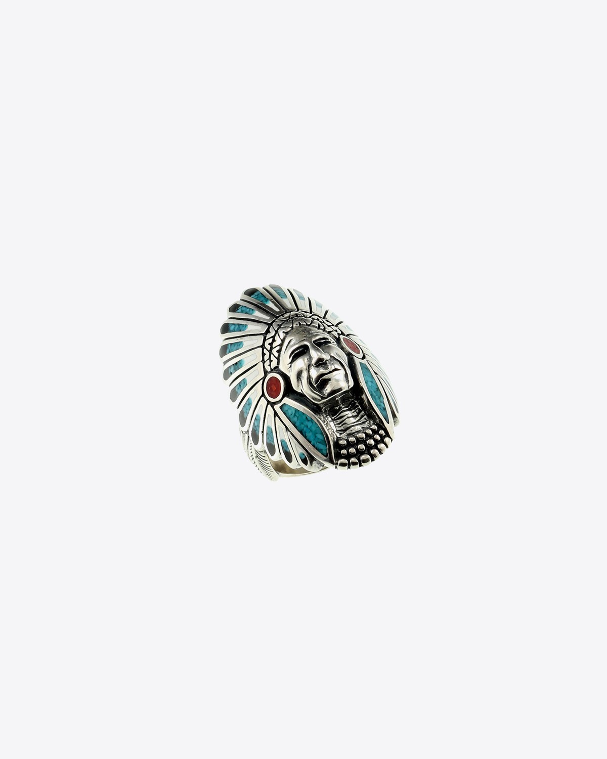 Harpo Bague Navajo Tête d'Indien Grand Modèle