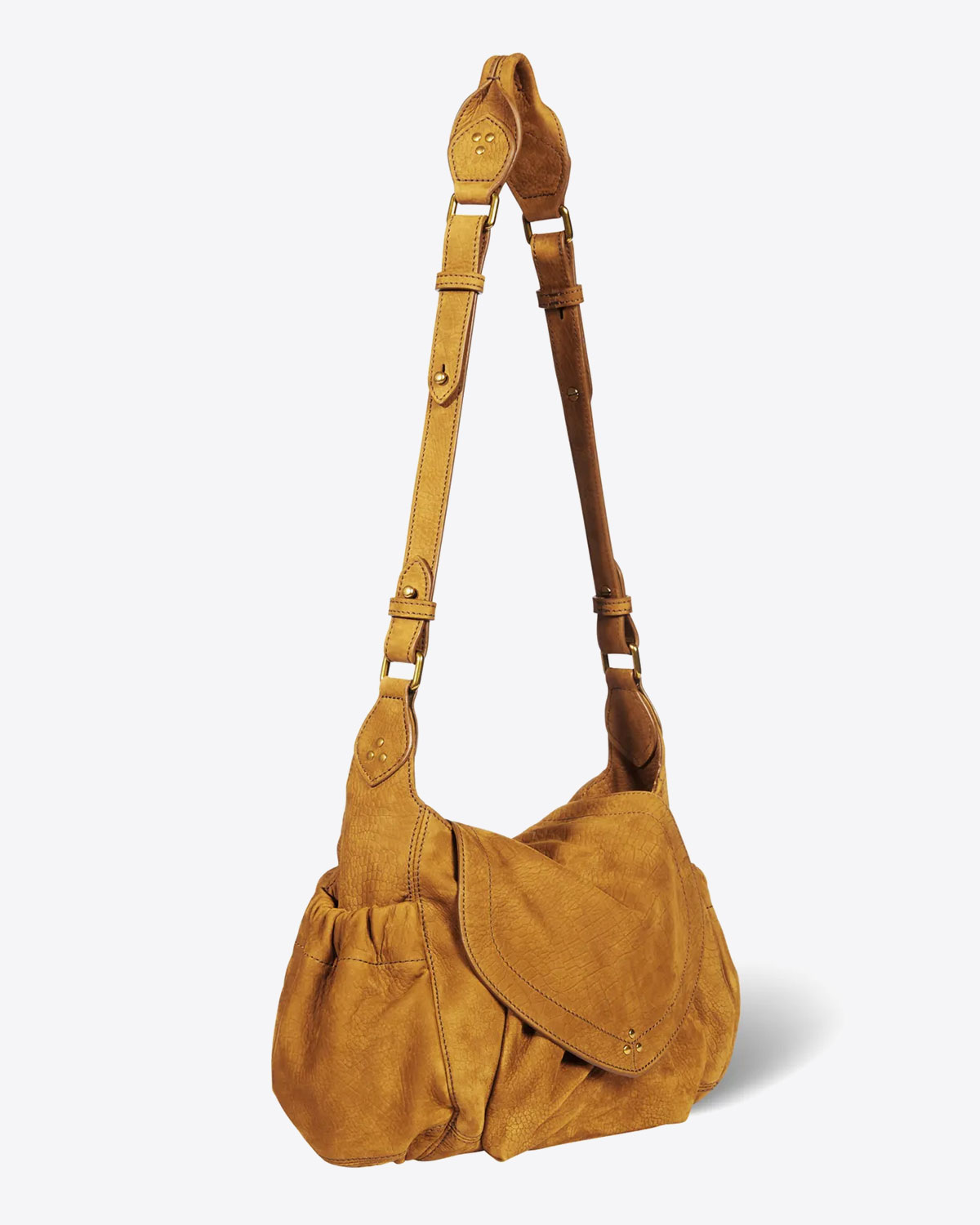 Jérôme Dreyfuss Sac Helmut M – Cuir Suédé Croco Lion