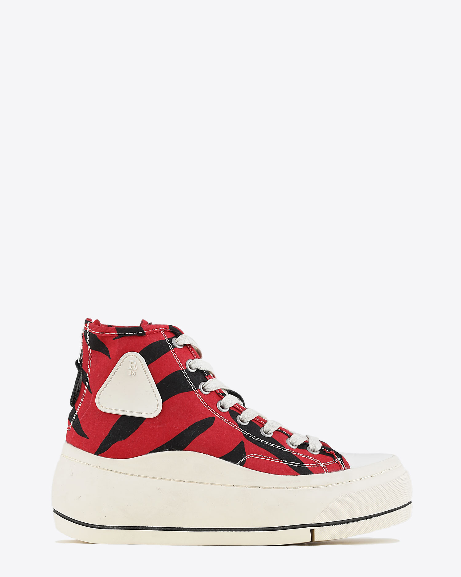 R13 High Top Sneakers - Red/Black Zebra