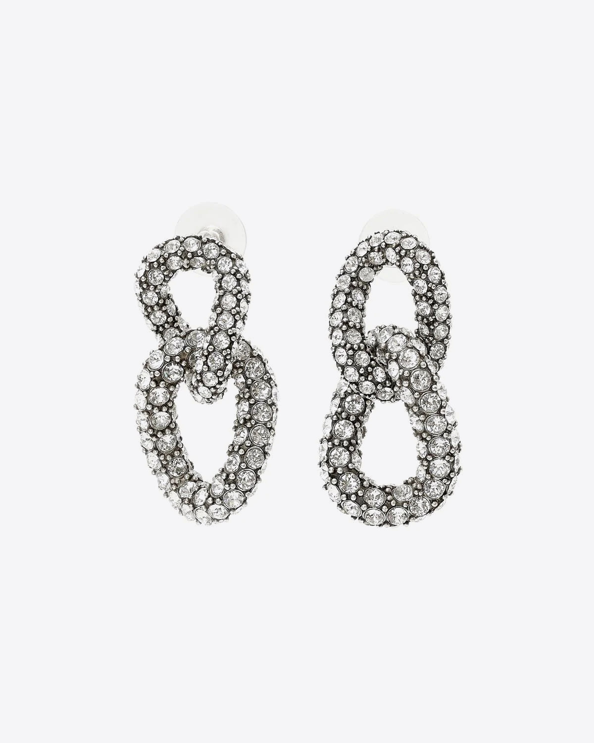 Isabel Marant Boucles d'Oreilles Funky Ring Doubles – Métal Argenté et Strass