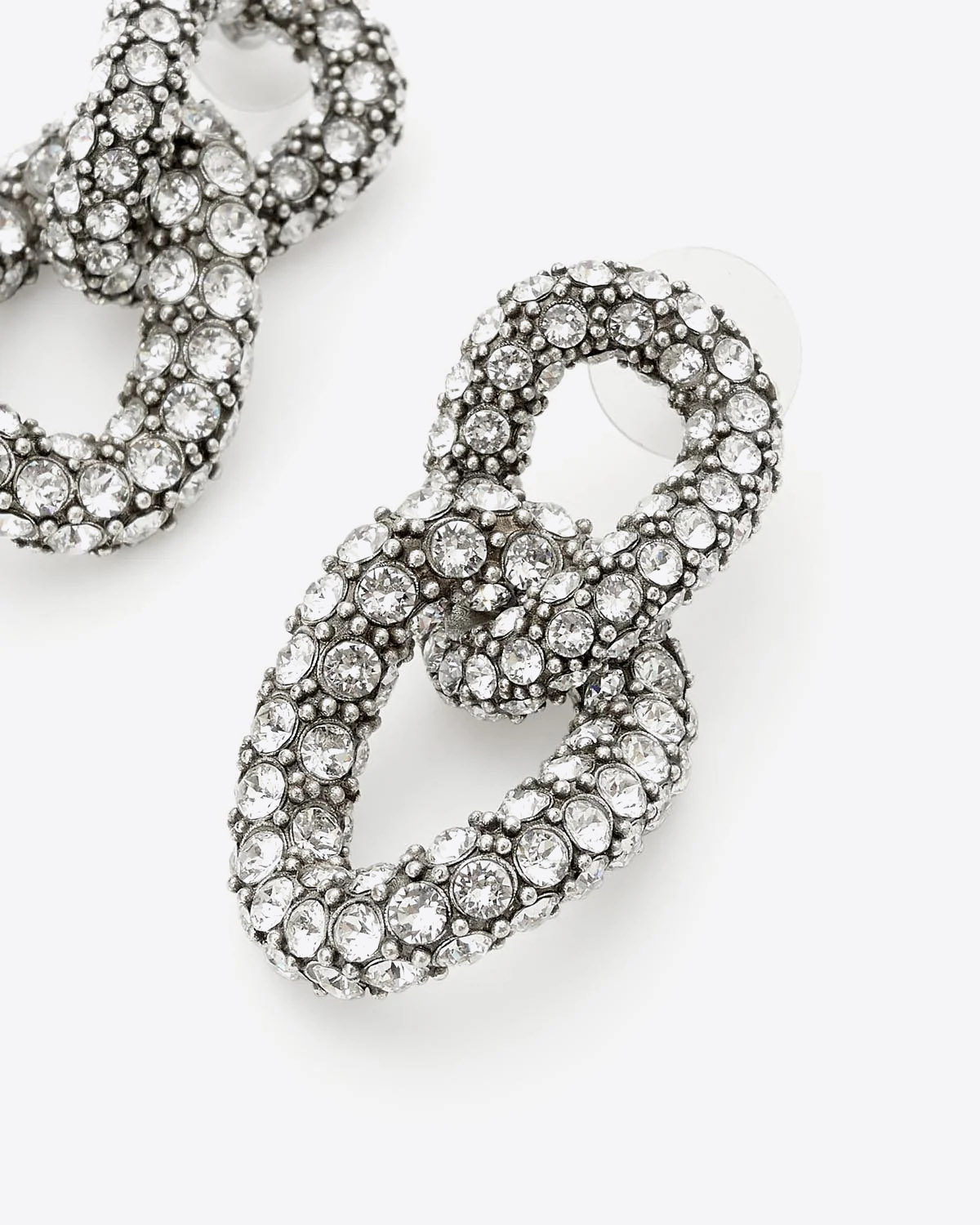 Isabel Marant Boucles d'Oreilles Funky Ring Doubles – Métal Argenté et Strass