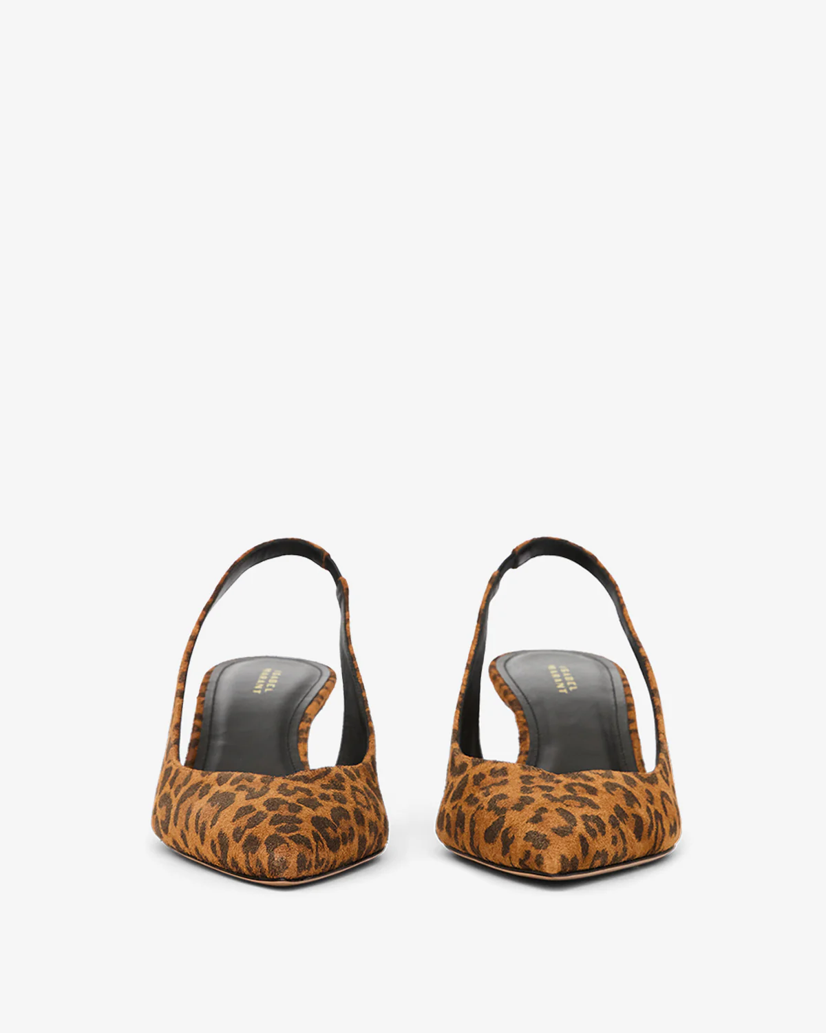 Escarpins Padim Isabel Marant en cuir suédé imprimé léopard. Face.