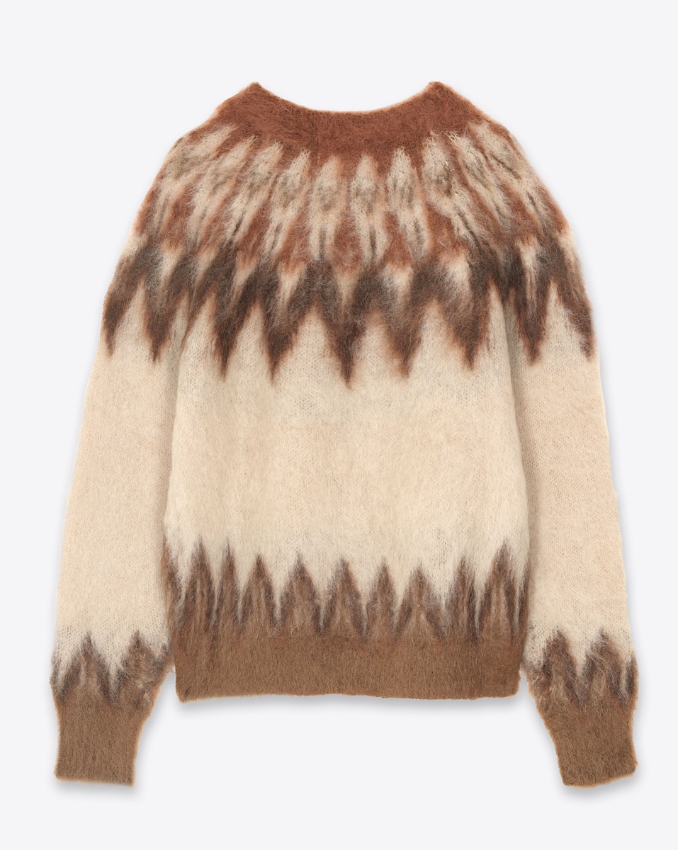Pull Natania Isabel Marant Etoile en laine et mohair à motif placé. Vue de dos.