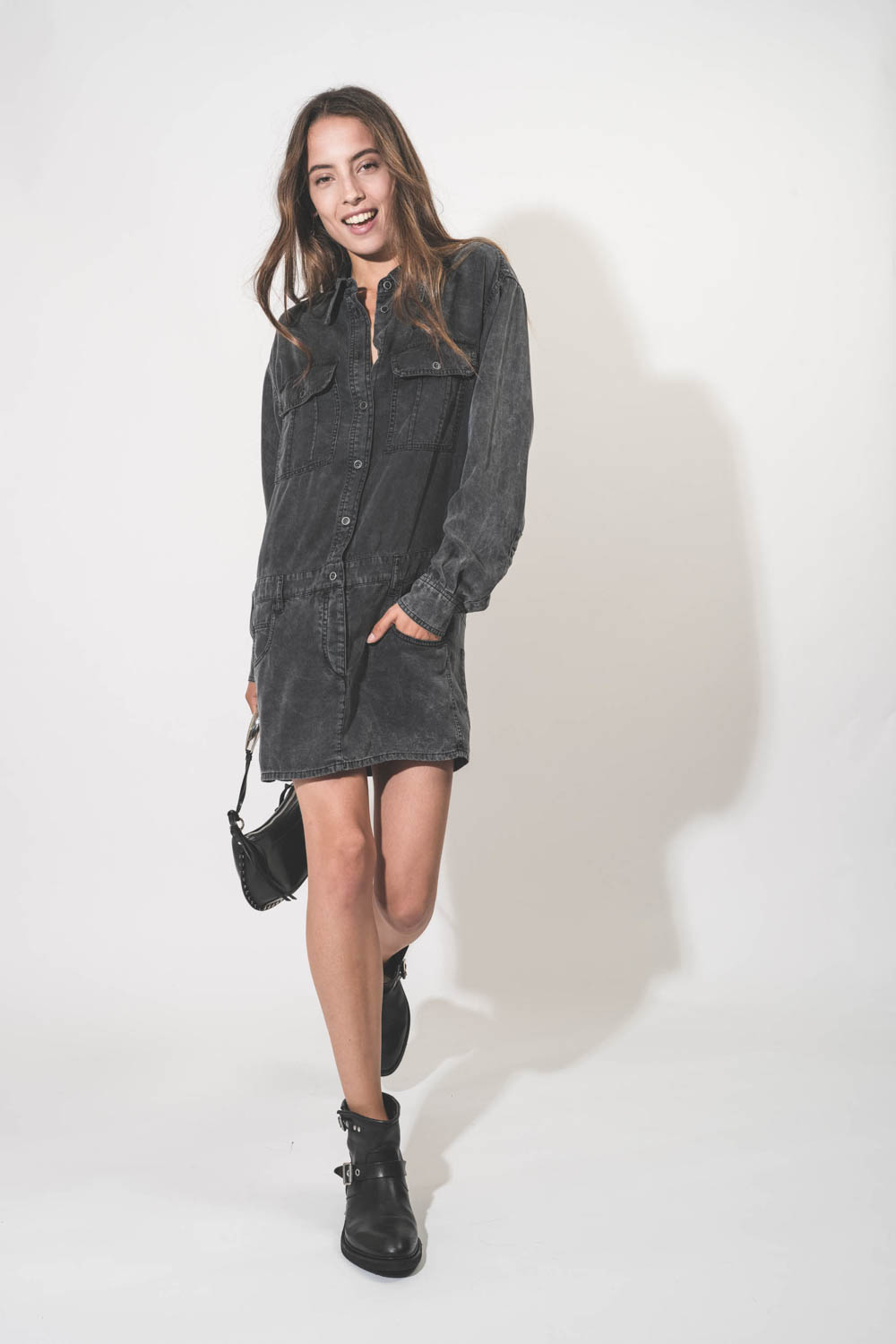 Isabel Marant Etoile Robe Palvina – Noir Délavé