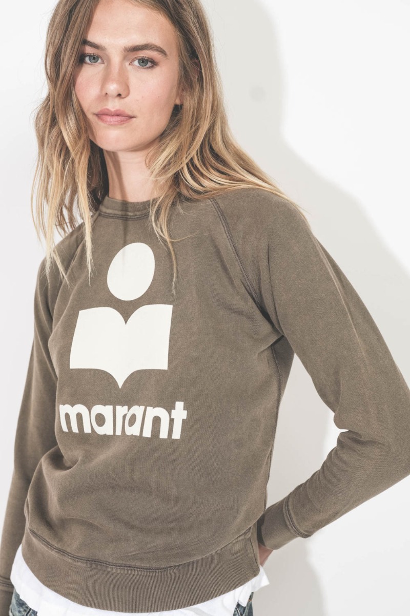 Sweatshirt Millyny Isabel Marant Etoile Dark bronze écru, porté de face.