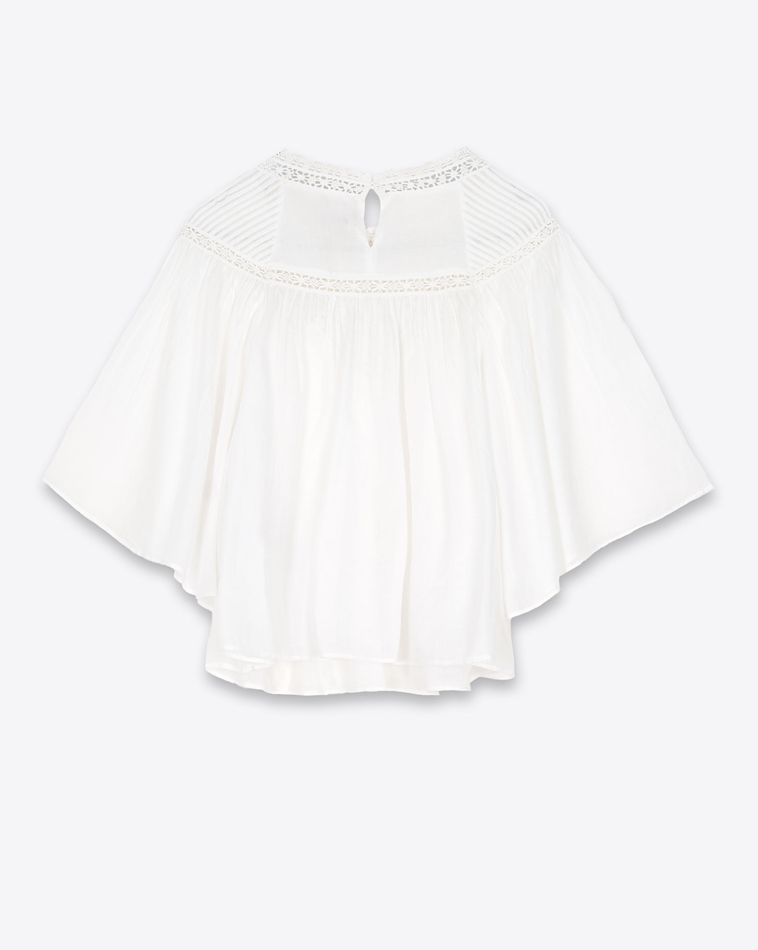 Top Garia Isabel Marant Etoile en voile de coton et dentelle blanc. Dos.