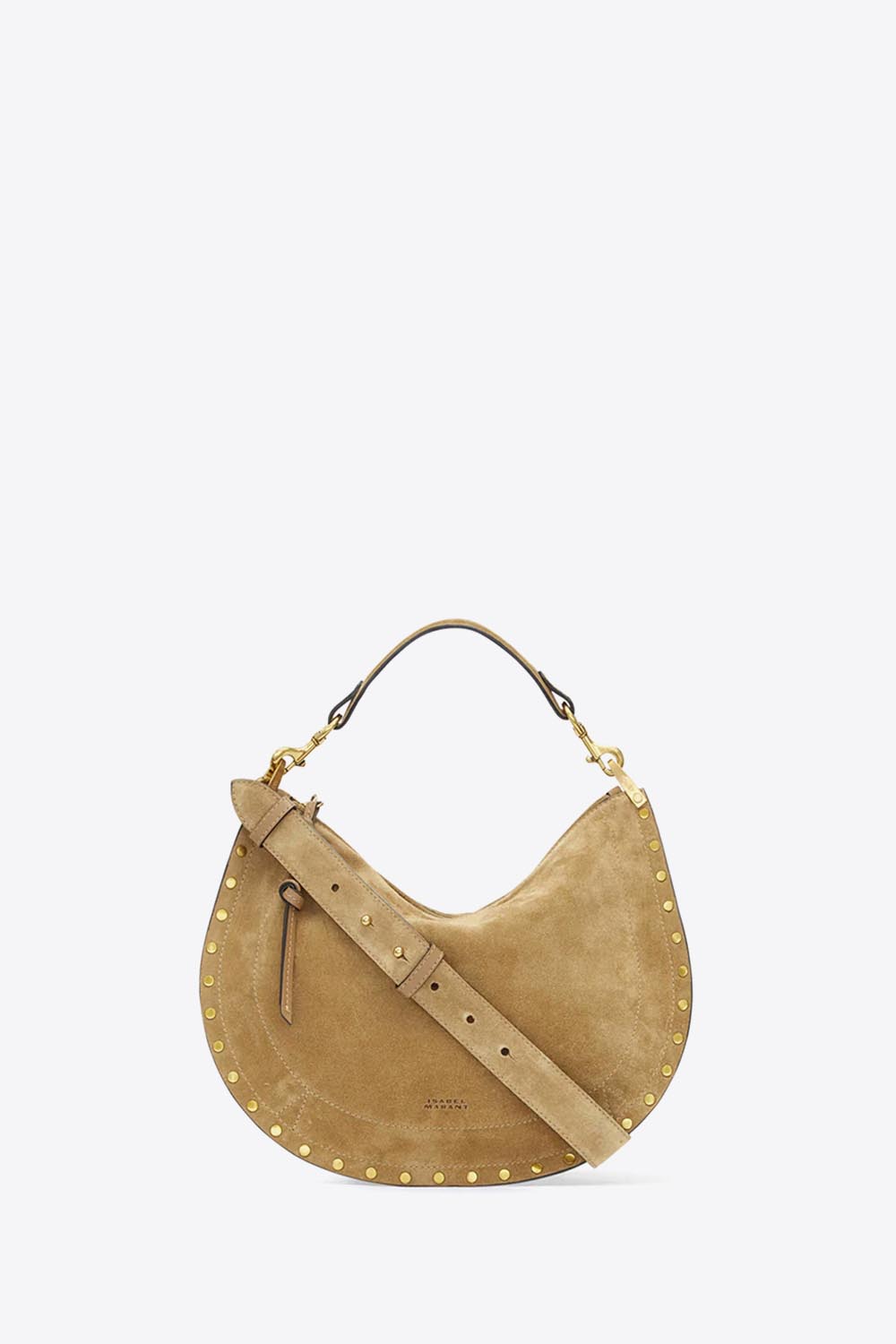 Isabel Marant Sac Oskan Soft Zip – Suédé Taupe Clous