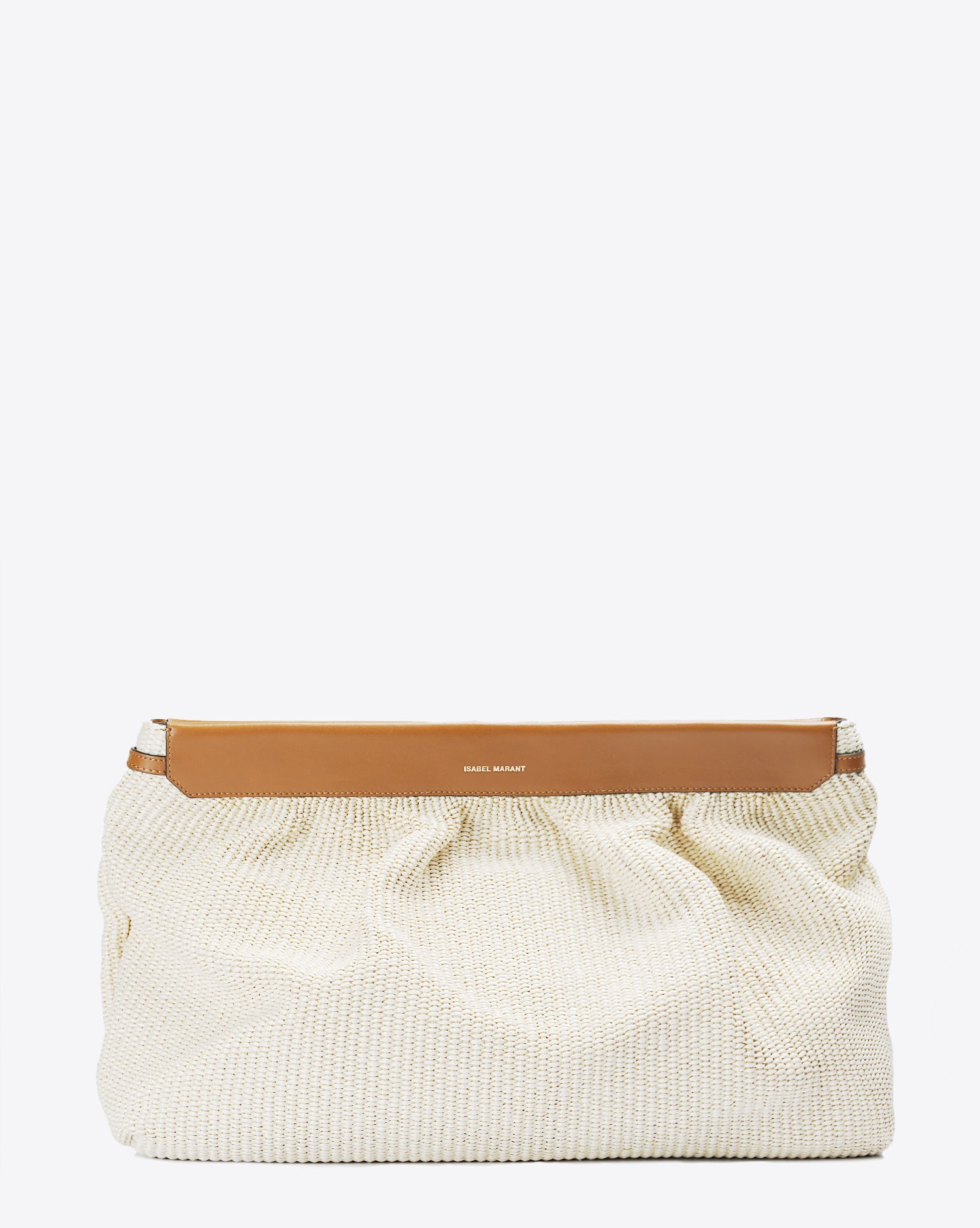 Isabel Marant Sacs Pochette Luzel Raffia - Natural Cognac  