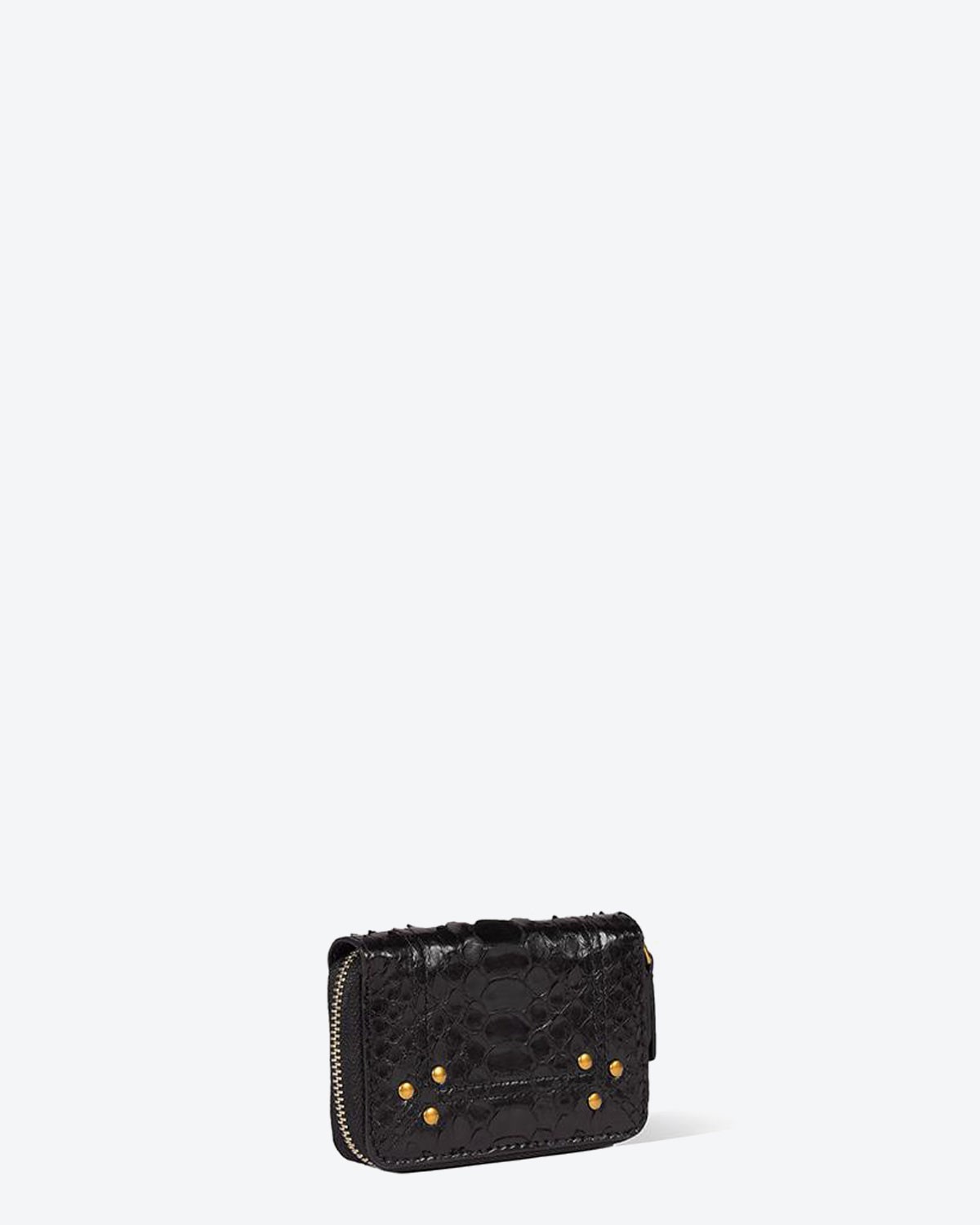 Jérôme Dreyfuss Porte-Monnaie Henri – Cuir Python Noir