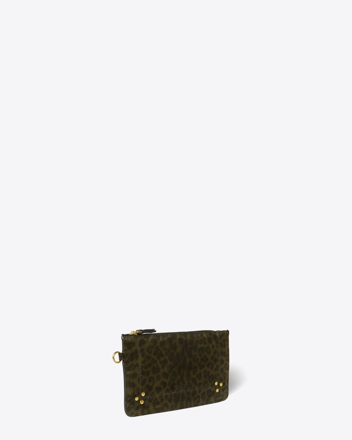 Jérôme Dreyfuss Pochette Popoche S – Cuir Suédé Léopard Kaki