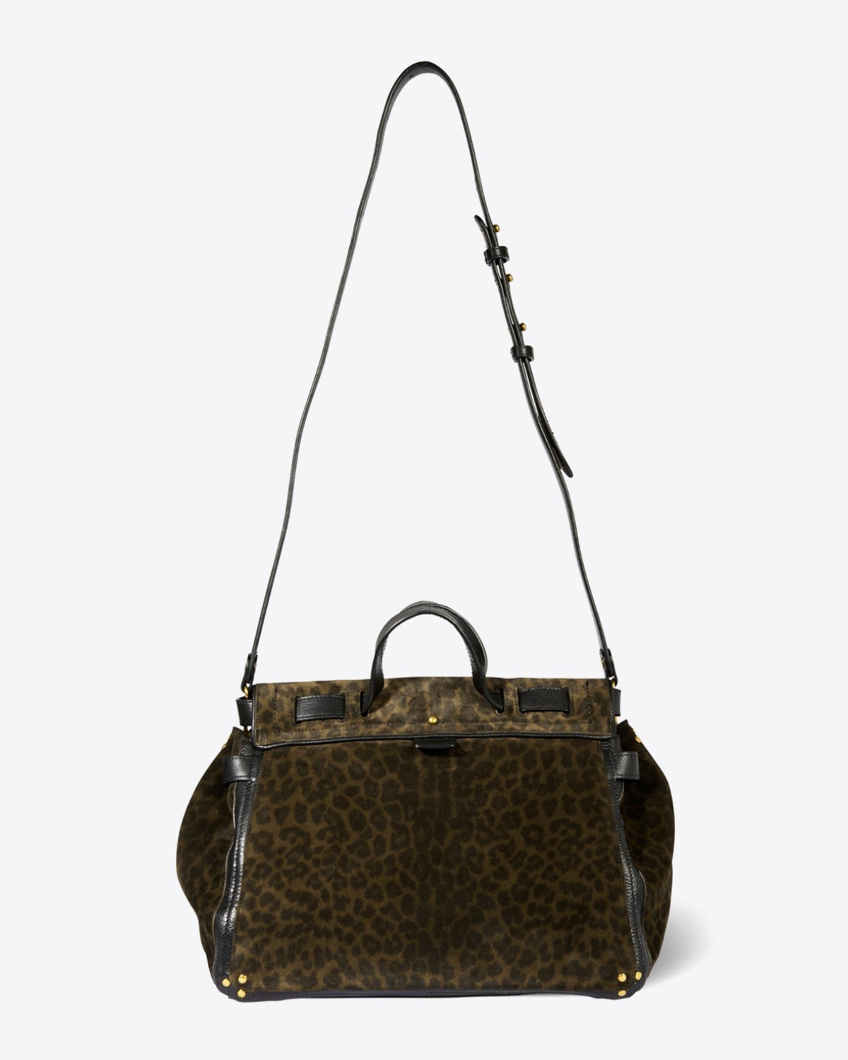 Jérôme Dreyfuss Collection Sac Carlo M Split Suede Leopard Kaki  