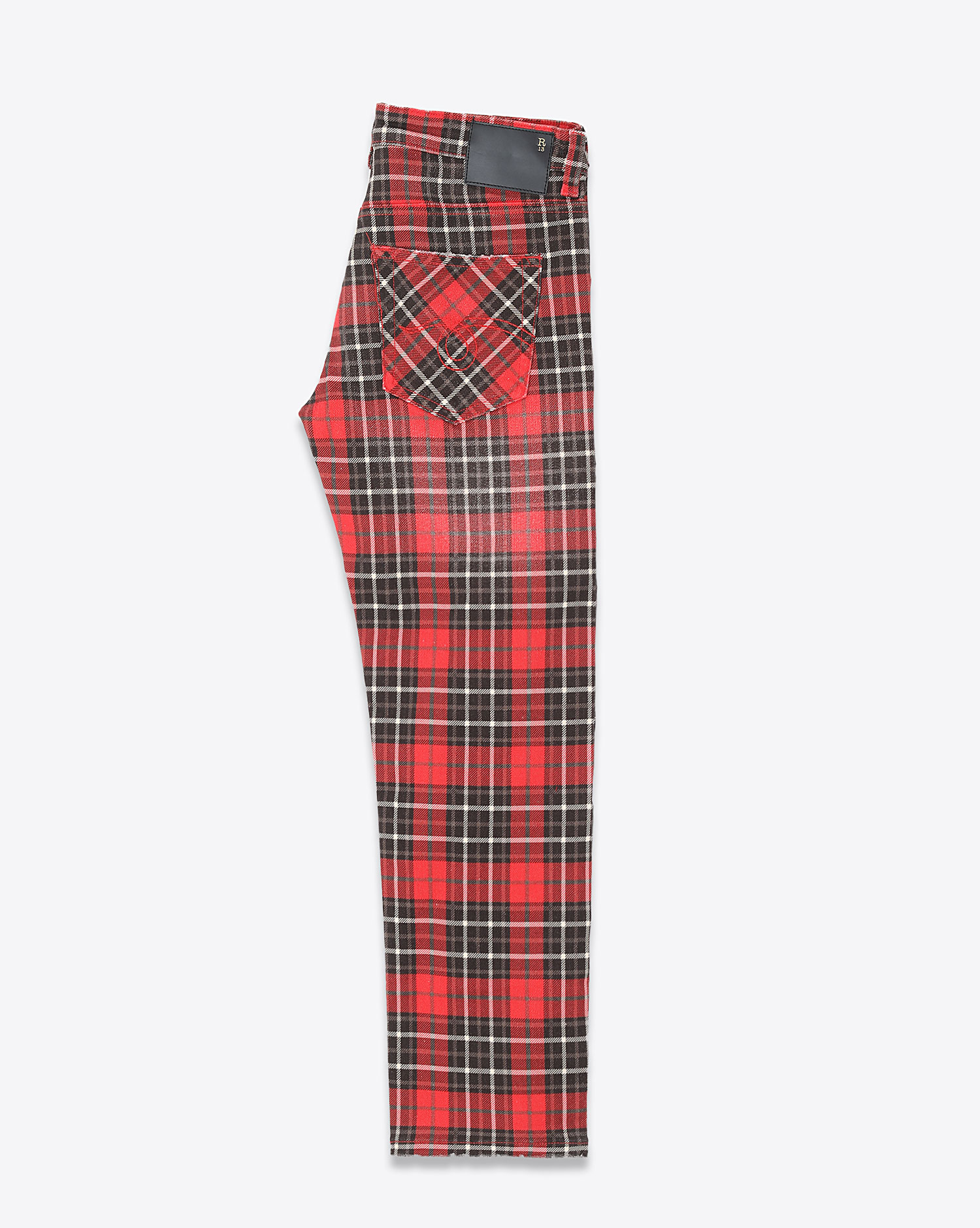 R13 Jean Boy Straight — Rouge Plaid