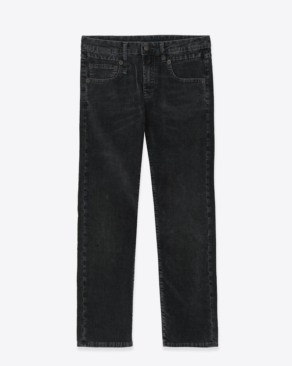 R13 Jean Boy Straight – Obsidian Stretch Cord Noir