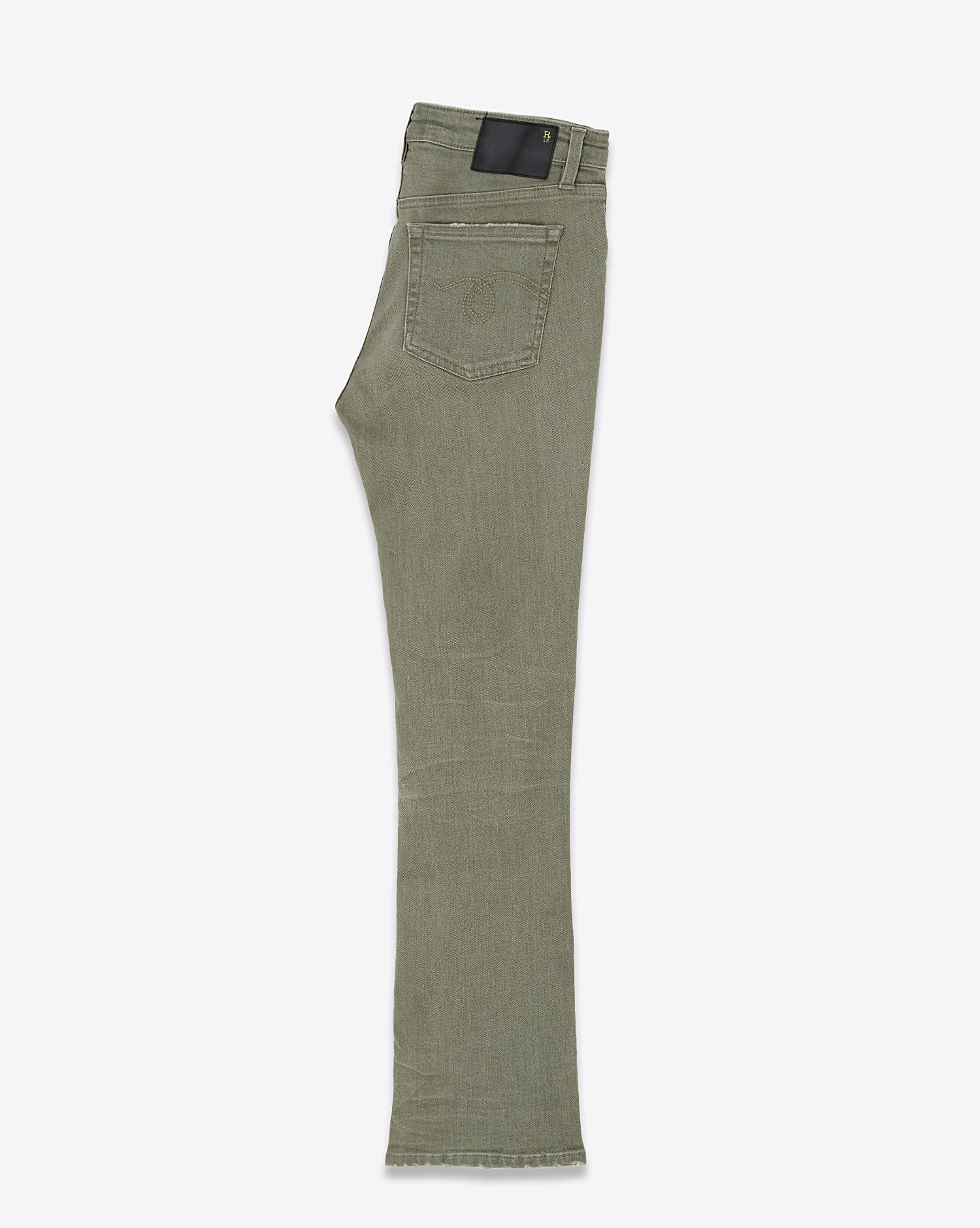 R13 Jean Kick Fit Olive Green Stretch